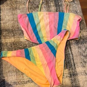 Show Me Your MuMu Pink and Blue Bikini Set